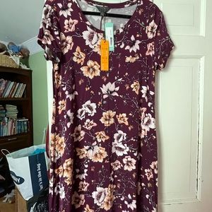 Stitch fix burgundy flowered dress